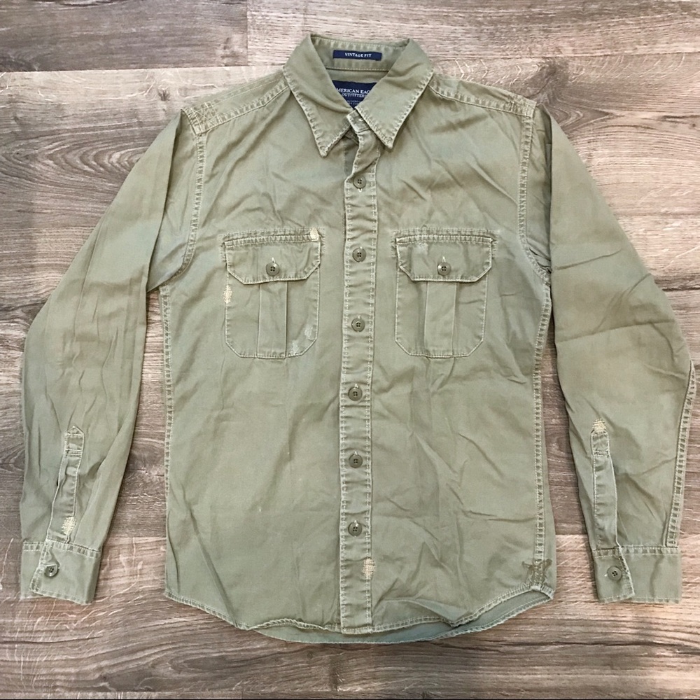 American Eagle distressed casual shirt, sz XS